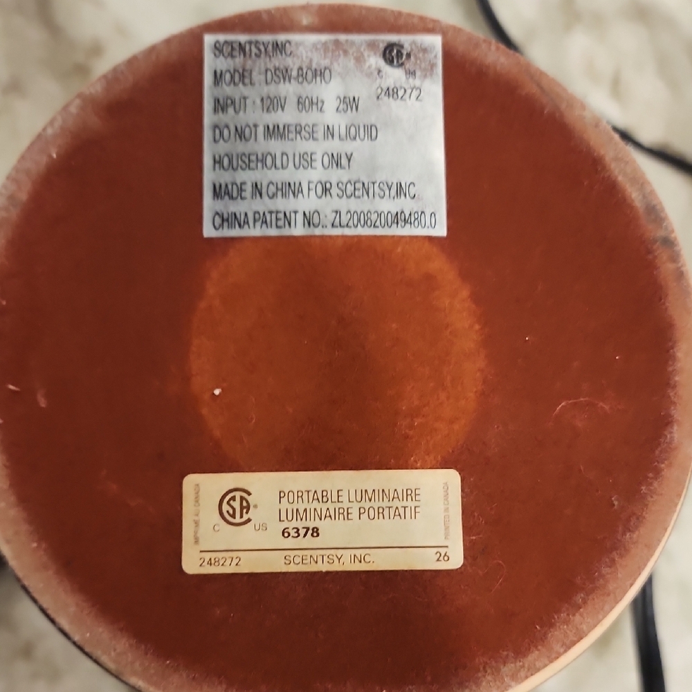 Scentsy Brown Ceramic Base - Picture 3 of 3